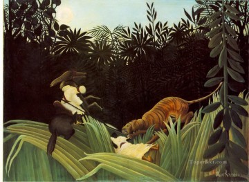 アンリ・ルソー Painting - トラに襲われた斥候 1904年 アンリ・ルソー ポスト印象派 素朴原始主義